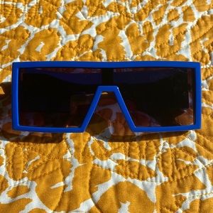 Blue space pixel sunglasses